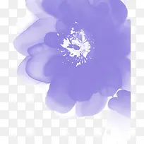 淡色优雅紫色水墨花朵