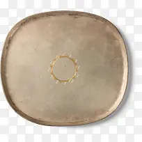 铁器铜色的长方形的盘子