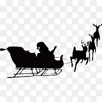 圣诞靠人驯鹿矢量剪影