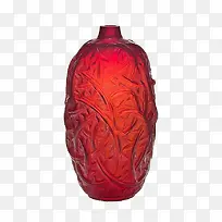 红色透明花瓶