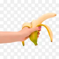手拿着去皮香蕉