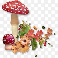 红白点蘑菇装饰
