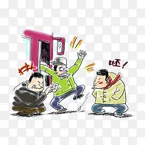卡通人物随地吐痰