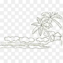 海滩简笔画