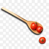 勺子上的西红柿