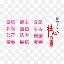 社会主义核心价值观展板标语元素