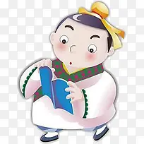 卡通读书古代人物