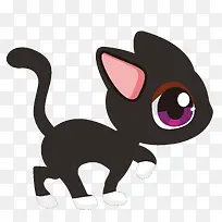 卡通可爱的黑色猫咪设计