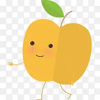 黄色扁平微笑苹果