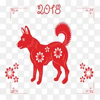 2018狗年矢量窗花剪纸