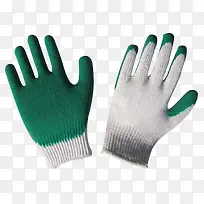 白绿配色针织手套