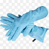 一双蓝色长款手套