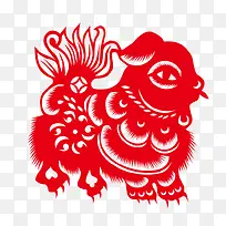 矢量剪纸年兽