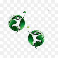 运动风绿色活力羽毛球标徽