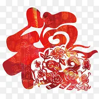 红色卡通装饰新年来福艺术字