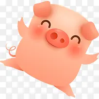 C4D卡通快乐的猪形象装饰图案