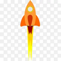橙色太空船火箭矢量图