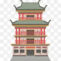 矢量手绘中国风宝塔