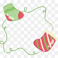 可爱彩色圣诞袜装饰框