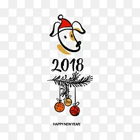 黑色2018狗年标签