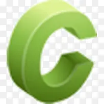 立体绿色创意斜面字体C
