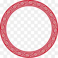 红色中国风花纹圆圈