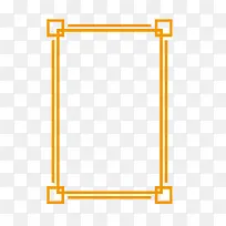 矢量黄色矩形线条框竖边框