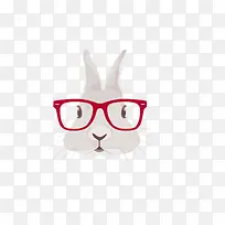 矢量灰色戴眼镜小兔子
