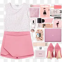 粉色裤子和高跟鞋