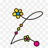 花朵字母设计矢量图Z