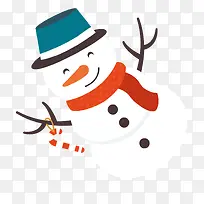 手绘卡通微笑雪人装饰