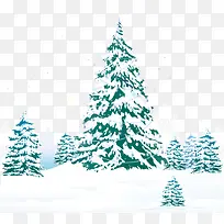 绿色冬日圣诞树
