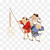 放鞭炮的孩子