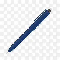 矢量蓝色质感扁平钢笔