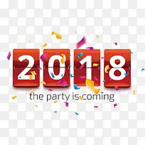 矢量2018倒计时艺术字
