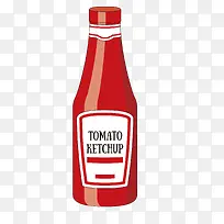 红色的番茄酱调味料瓶子