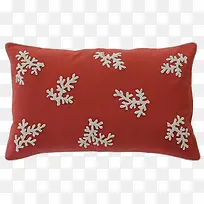 红色雪花长方形枕头