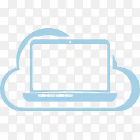 蓝色电脑云朵图