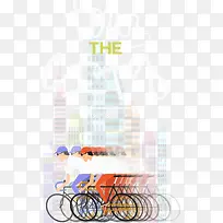 彩绘城市自行车比赛