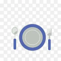 蓝色餐具