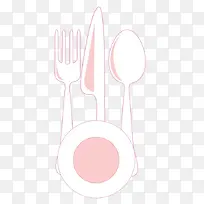 手绘粉色餐具组合