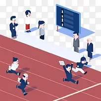 手绘运动跑道