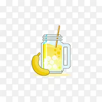 黄色瓶装香蕉汁