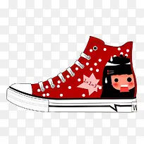 一只红色女士鞋子