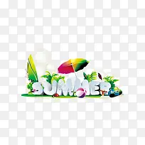 立体夏日summer字体