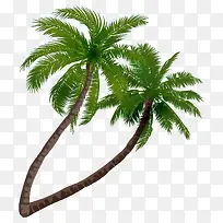 度假开心椰子树背景矢量