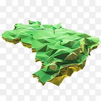 绿色立体多边形岛屿