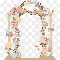 花朵拱门底纹图案