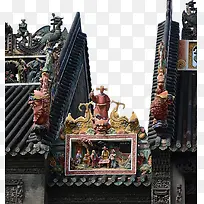 岭南文化屋顶雕塑