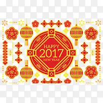 新年金红色中国风素材背景